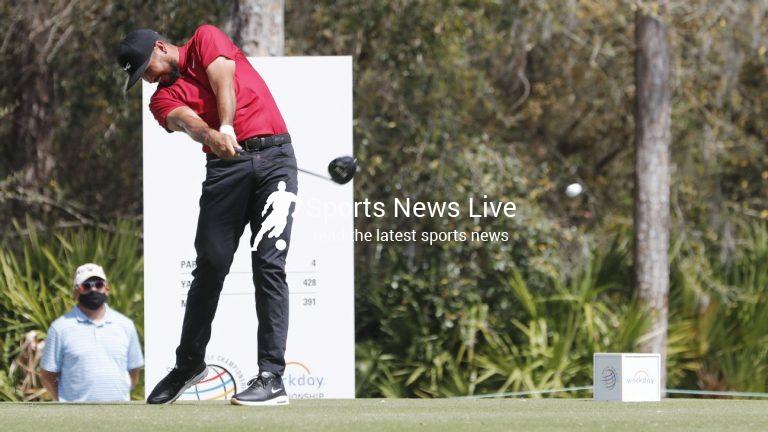 Several PGA Tour golfers wear red in honor of Tiger Woods