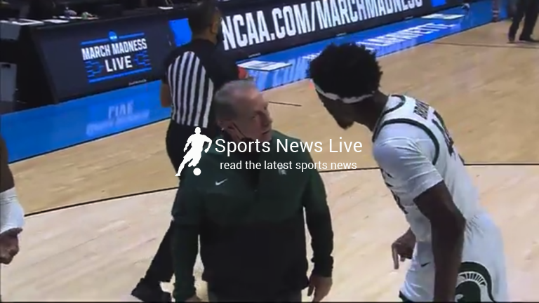 WATCH: Michigan State’s Tom Izzo, Gabe Brown get into heated argument in NCAA Tournament vs. UCLA