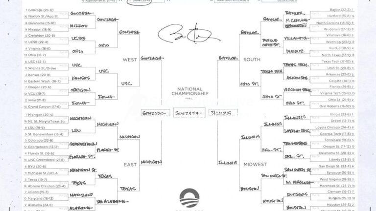 President Barack Obama’s 2021 NCAA tournament bracket: His upsets and national champion