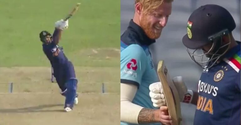 WATCH – Ben Stokes hilariously checks Shardul Thakur’s bat after being smashed for a six