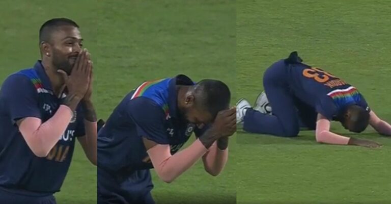 WATCH – Hardik Pandya bow down to Shikhar Dhawan for Ben Stokes’ catch after dropping a sitter