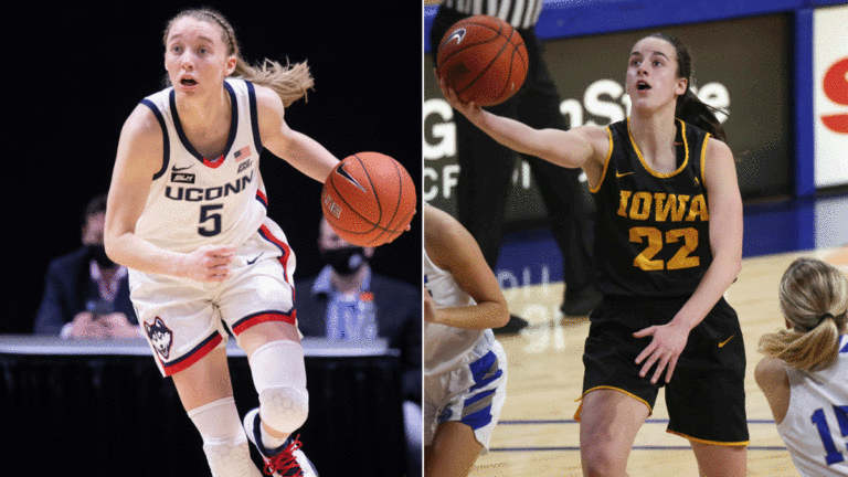 NCAA Women’s Tournament 2021: UConn’s Paige Bueckers and Iowa’s Caitlin Clark meet in showdown of top freshmen