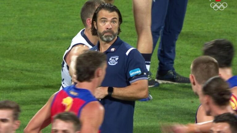 The AFL Grand Final sledge that sparked Geelong Cats’ Chris Scott’s fiery exchange with Brisbane Lions