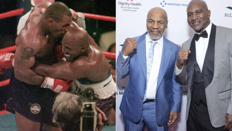 Mike Tyson rubbishes Evander Holyfield’s $32m accusation as he locks in date for trilogy fight