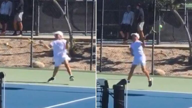 Paul McNamee marvels at footage of young tennis player’s ‘lethal’ all-forehand style