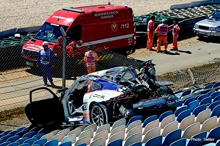 How did a Porsche end up in the stands? And sad condolences