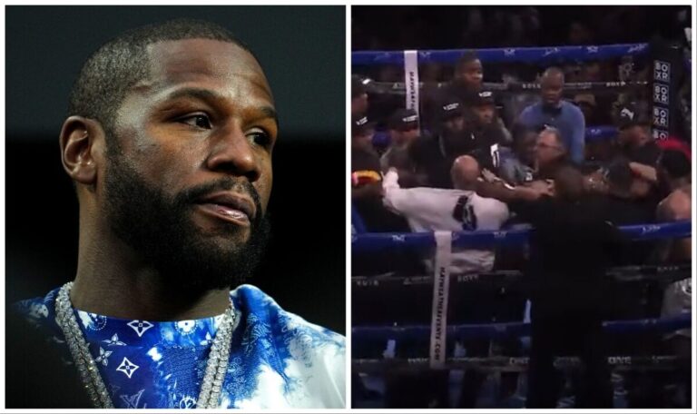 Floyd Mayweather attacked as huge brawl breaks out during fight | Boxing | Sport