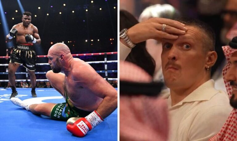 Oleksandr Usyk reaction at ringside speaks volumes as Fury gets lucky escape vs Ngannou | Boxing | Sport