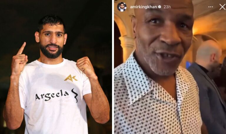 Amir Khan posts unusual video recording and touching Mike Tyson’s hand | Boxing | Sport