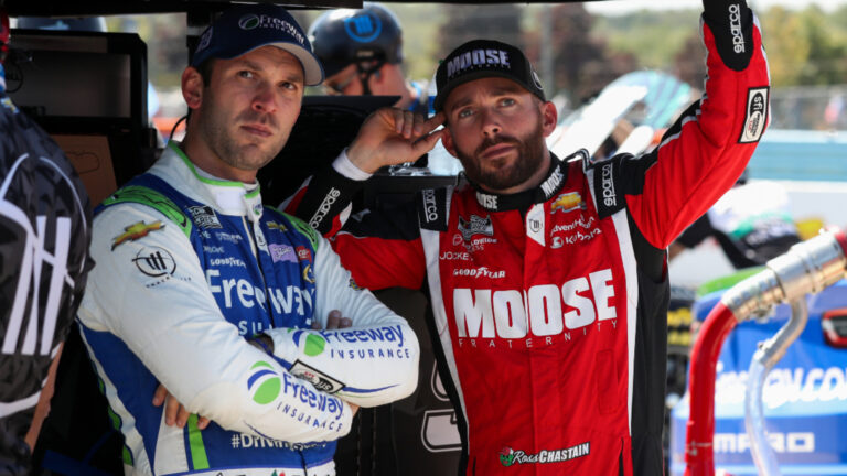 Ross Chastain being pushed in workouts by new teammates Zane Smith, Shane van Gisbergen