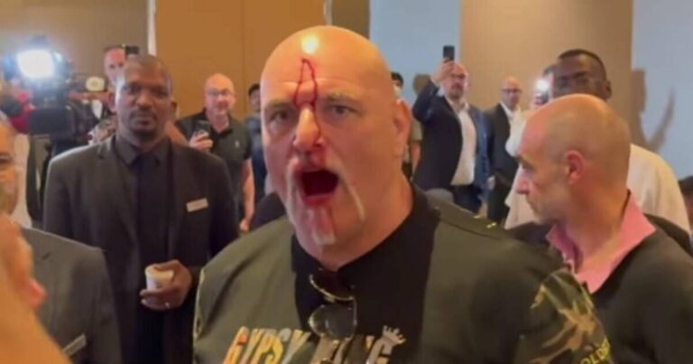 John Fury bloodied after fight breaks out behind the scenes with Usyk camp | Boxing | Sport
