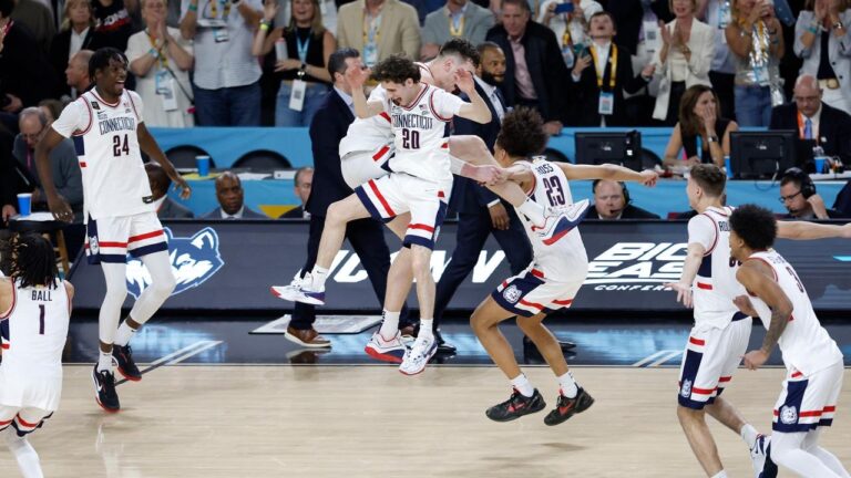 Final seconds and celebration from UConn’s second men’s basketball title in a row